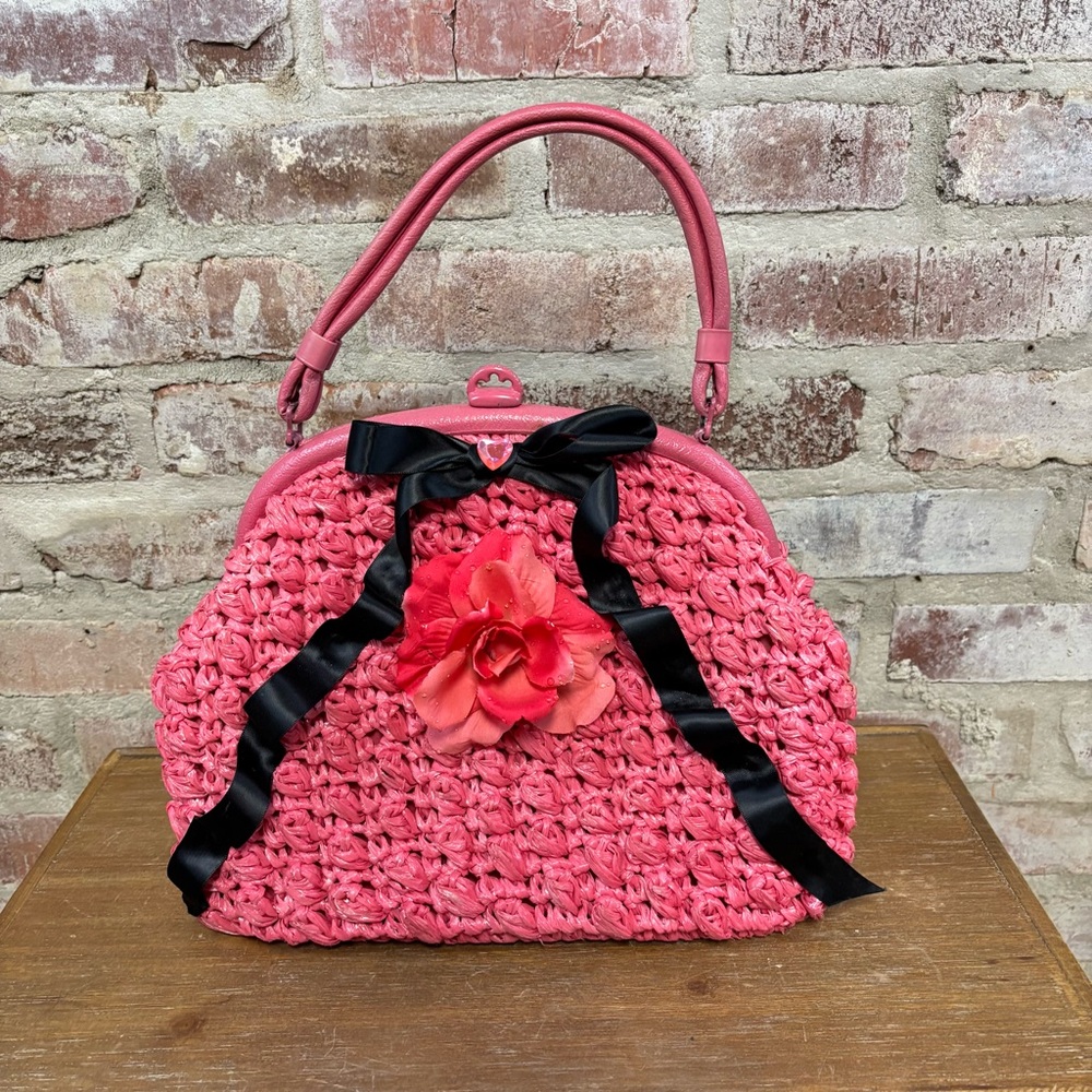 Vintage Ritter raffia mid century bag purse